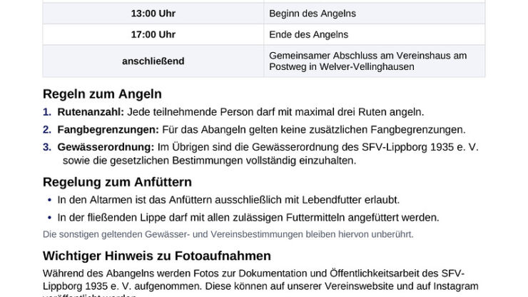 Neues zum Ab Angeln 2026