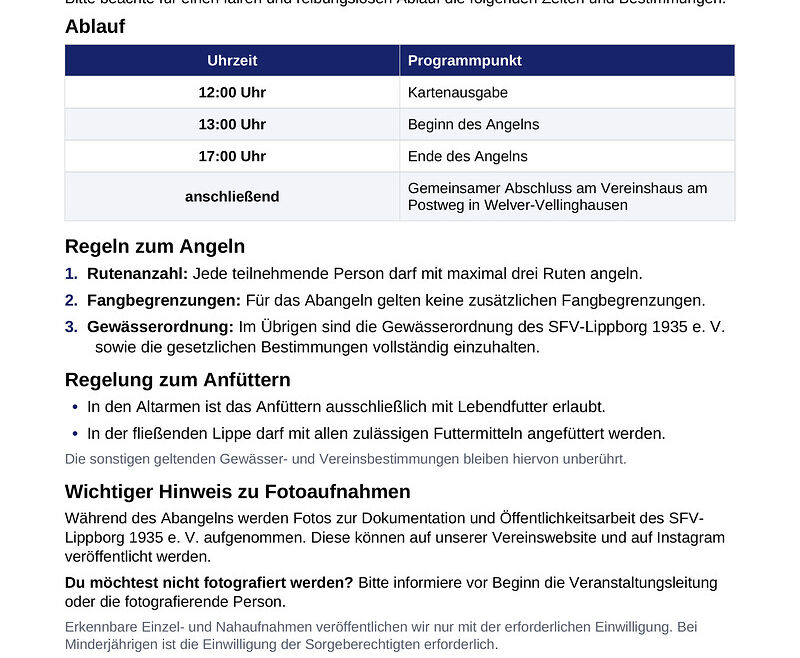 Neues zum Ab Angeln 2026